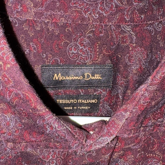 Massimo Dutti Dark Red Patterned Shirt - Picture 3 of 8